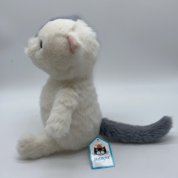 Jellycat Munchkin Cat Soft Plush Stuffed Animal Kitten Kitty White Grey Retired - Picture 3 of 10